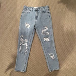 Pacsun light wash mom jeans ripped
